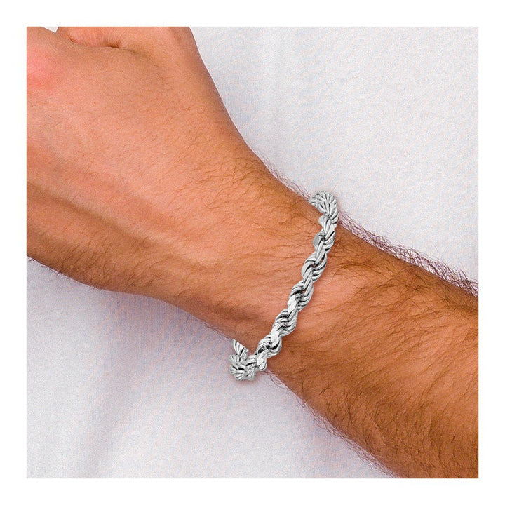Sterling Silver 5.85mm Rope Bracelet, 7.5" - Bracelet - Design Jewellers Edmonton