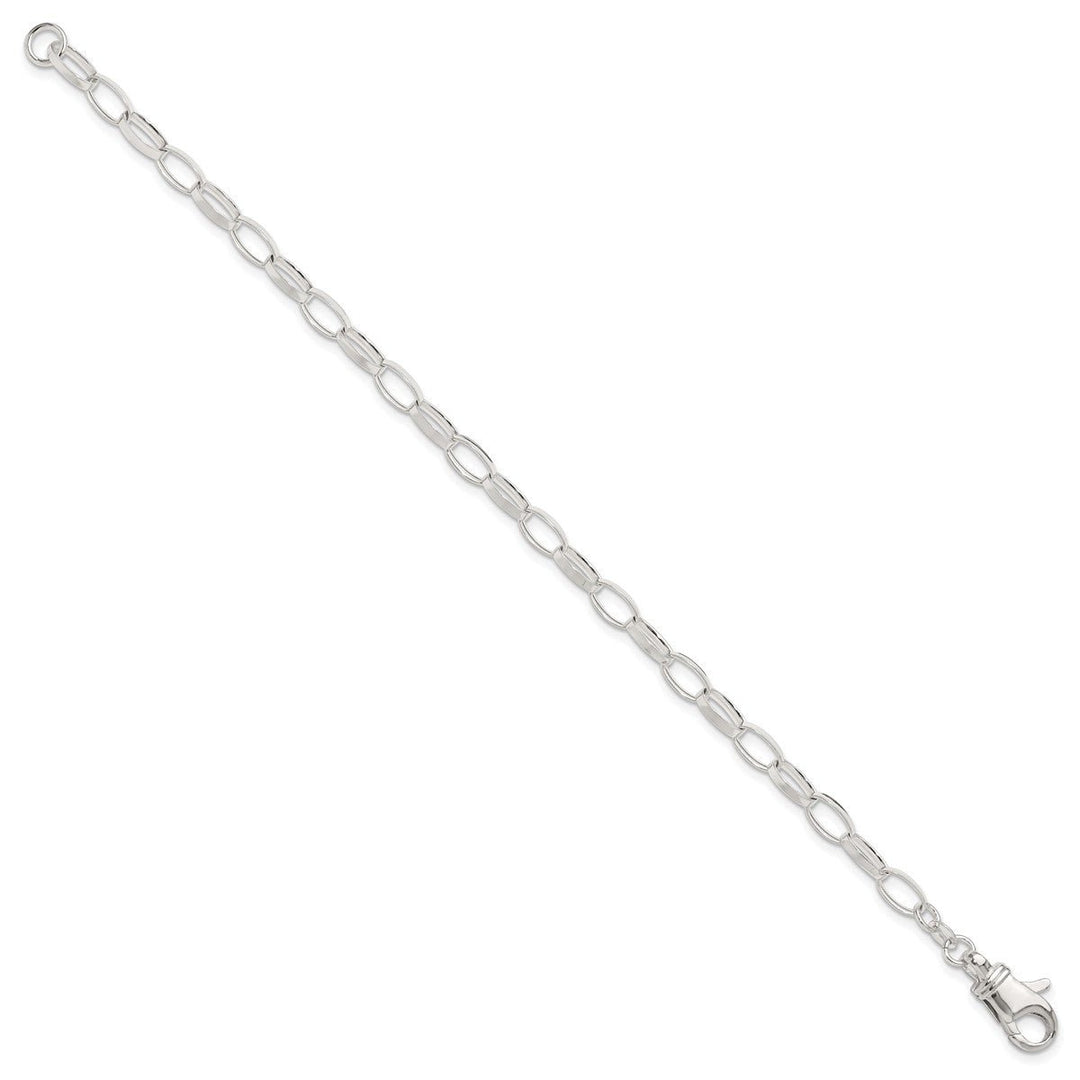 Sterling Silver 5mm Open Link Anklet, 10