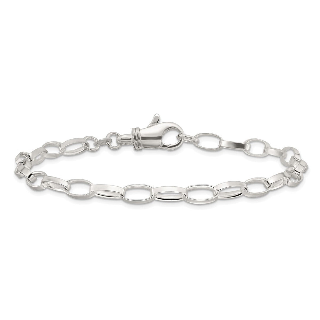 Sterling Silver 5mm Open Link Anklet, 10