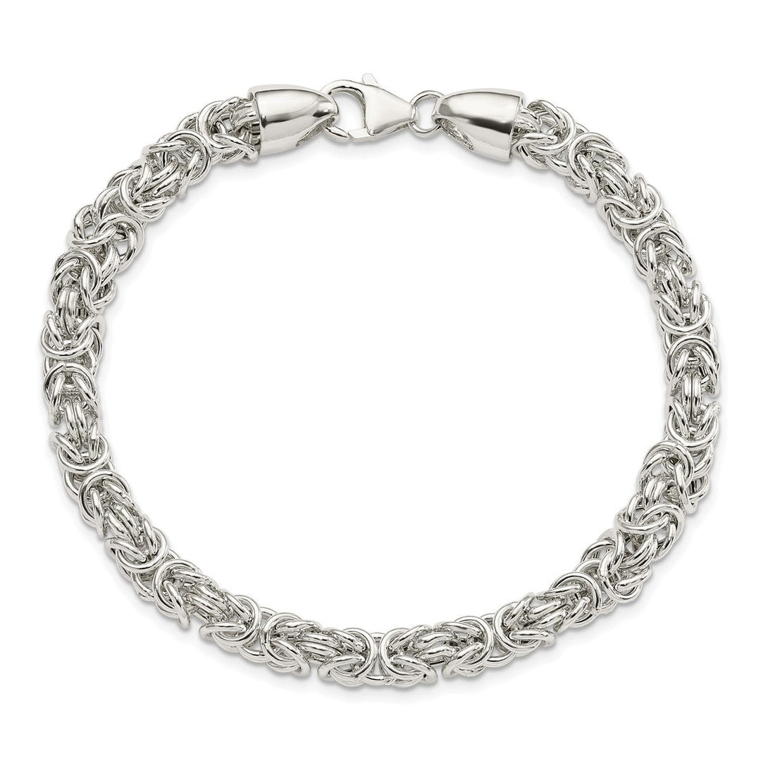 Sterling Silver 6.11mm Byzantine Bracelet, 8.5