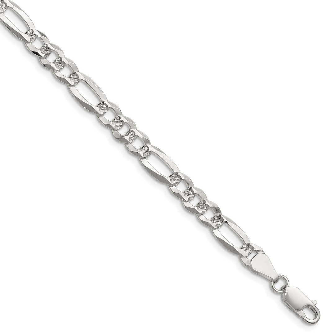 Sterling Silver 6.1mm Figaro Chain, 7"