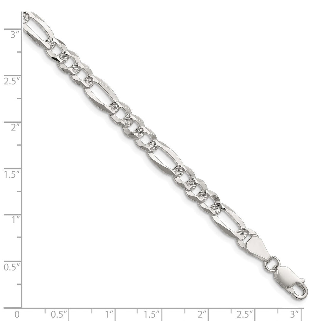 Sterling Silver 6.1mm Figaro Chain, 7