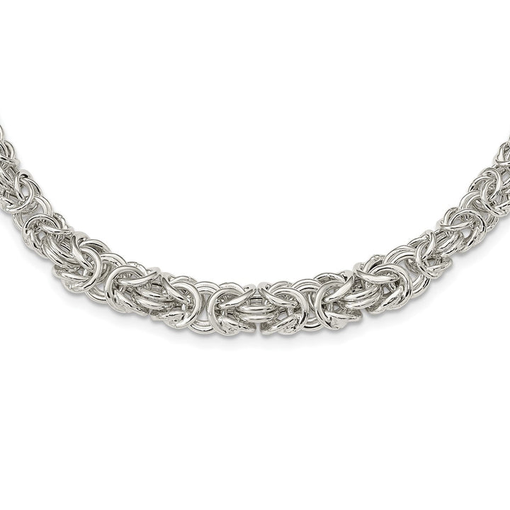 Sterling Silver 6.4mm Byzantine Necklace, 17" - Necklace - Design Jewellers Edmonton