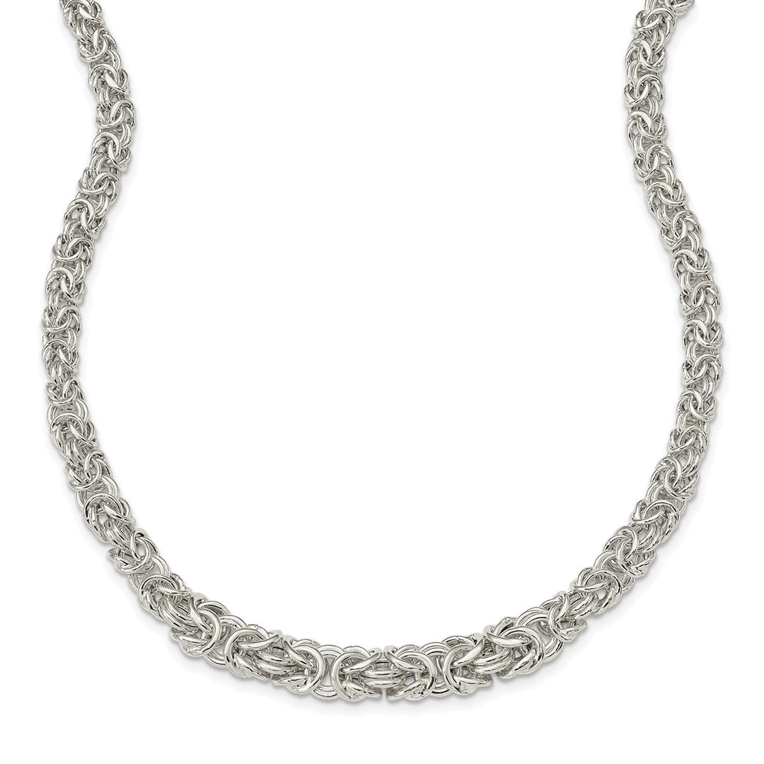 Sterling Silver 6.4mm Byzantine Necklace, 17