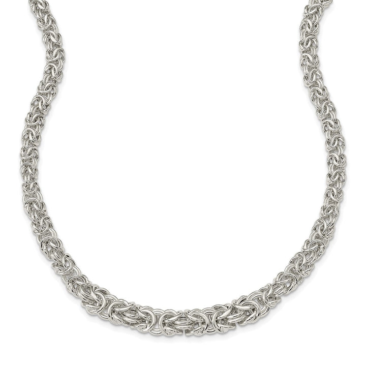 Sterling Silver 6.4mm Byzantine Necklace, 17" - Necklace - Design Jewellers Edmonton