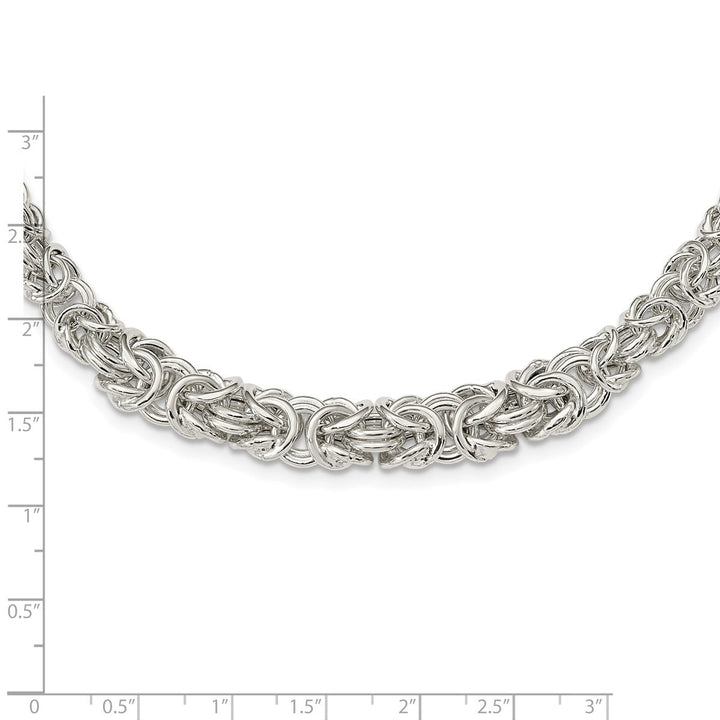 Sterling Silver 6.4mm Byzantine Necklace, 17" - Necklace - Design Jewellers Edmonton