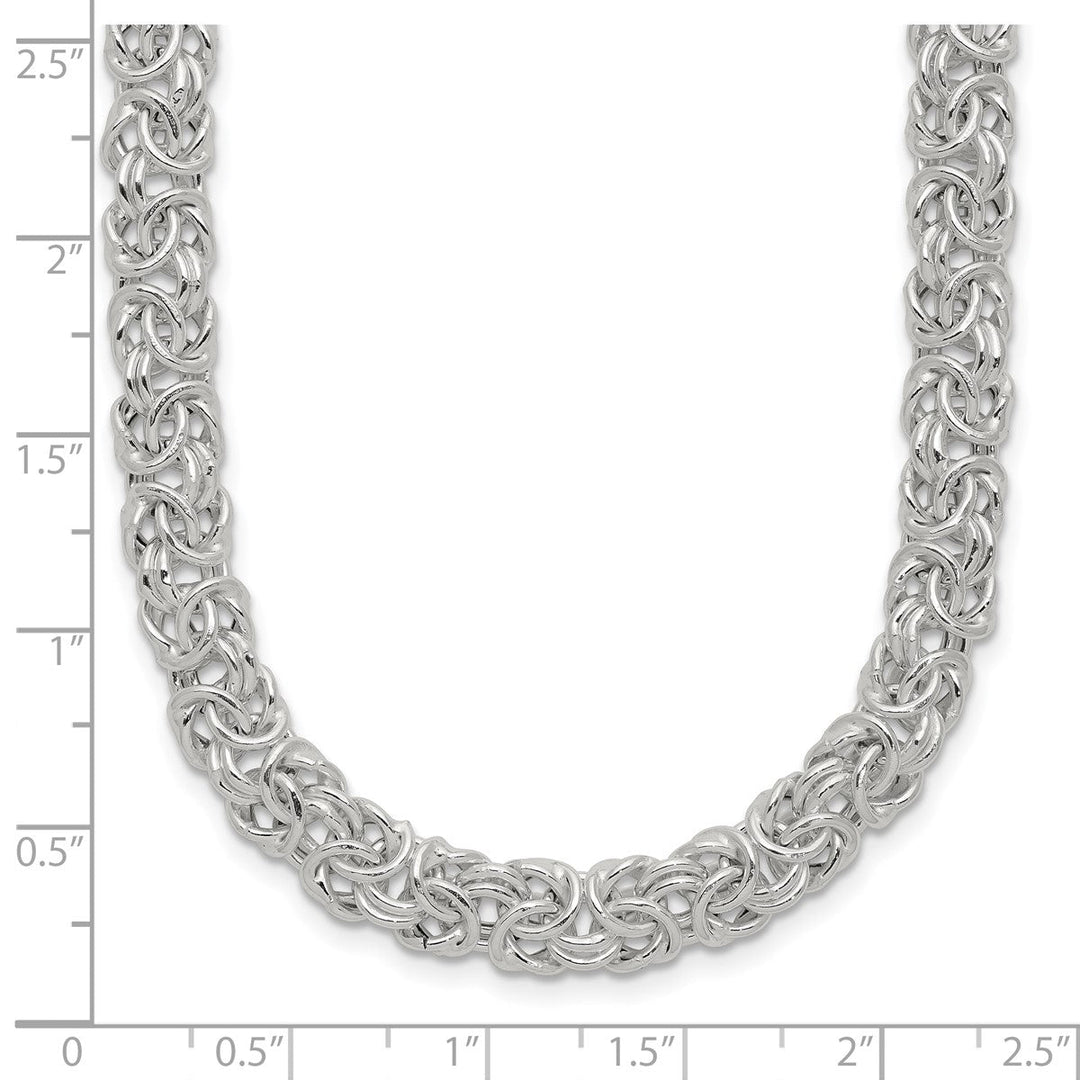 Sterling Silver 6.5mm Byzantine Necklace, 20