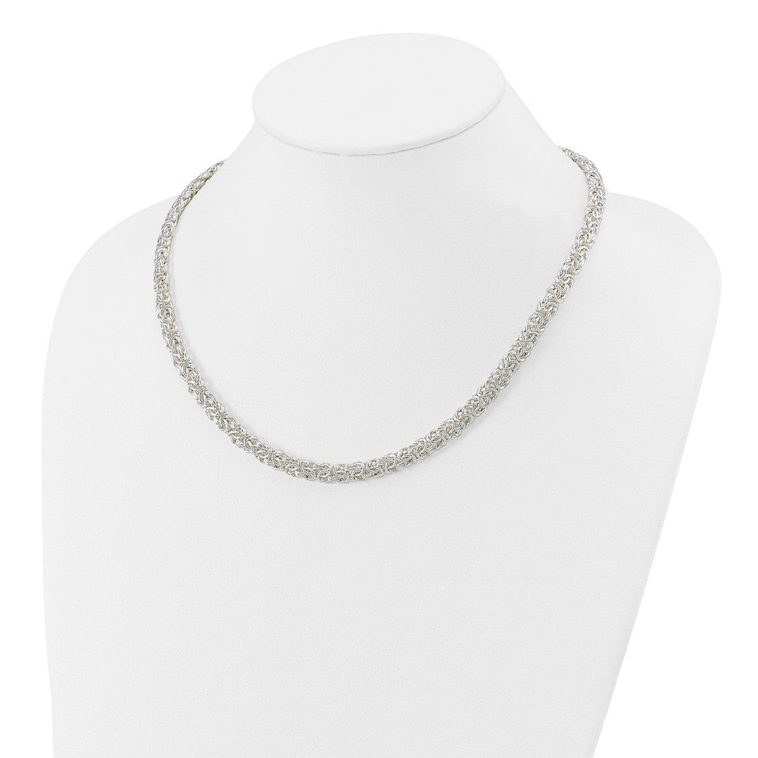 Sterling Silver 6.5mm Byzantine Necklace, 20