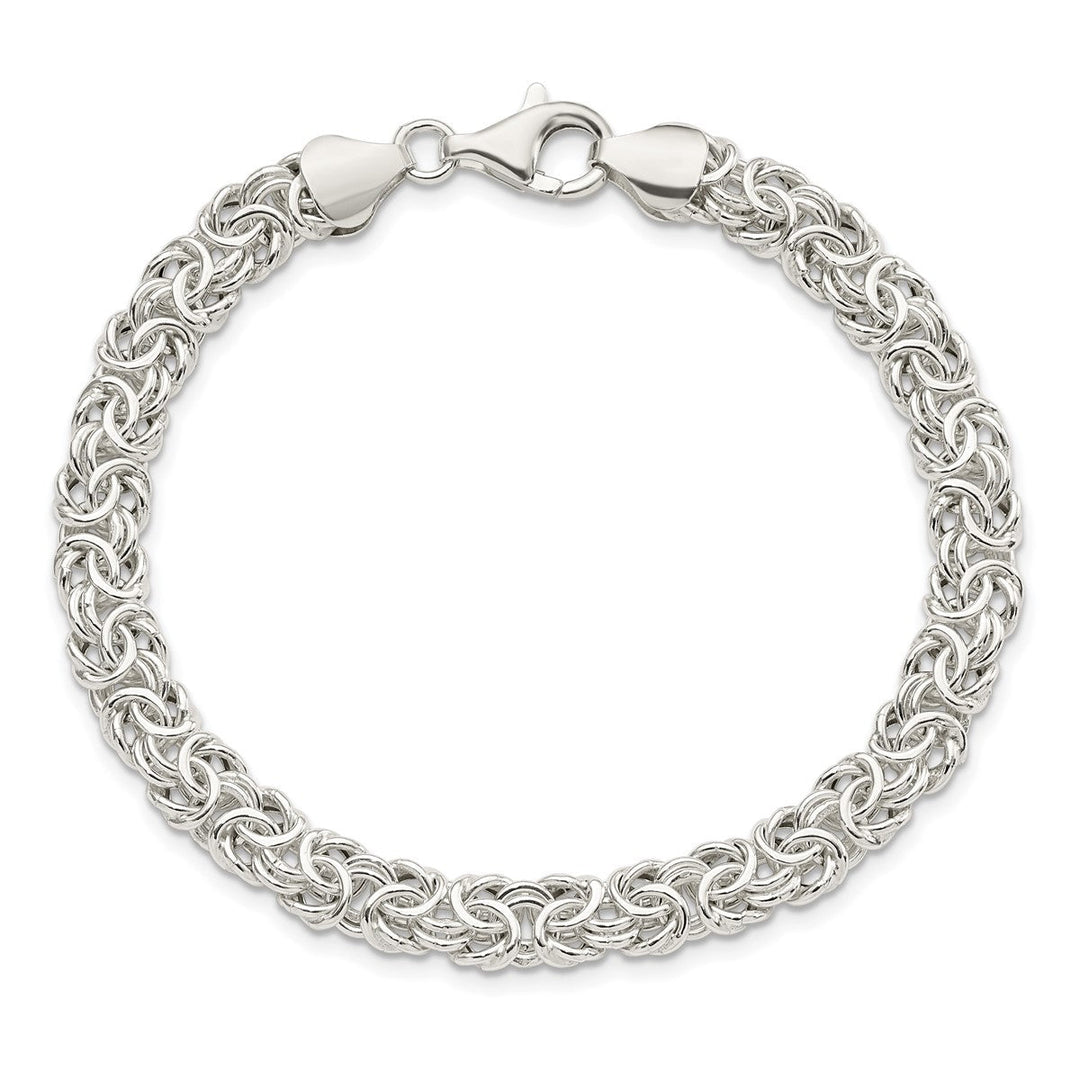 Sterling Silver 6.67mm Byzantine Bracelet, 7.5
