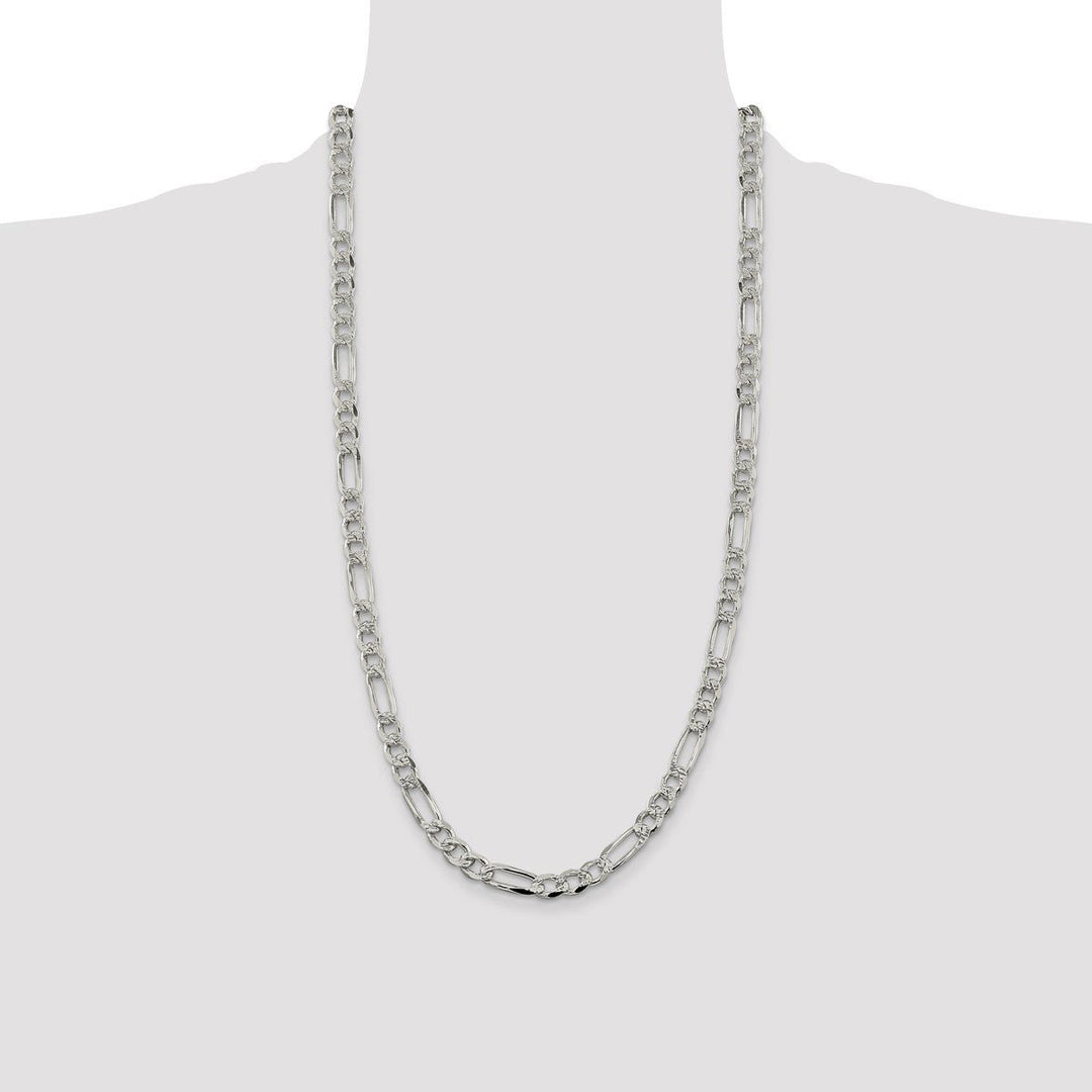 Sterling Silver 7.25mm Figaro Chain, 28