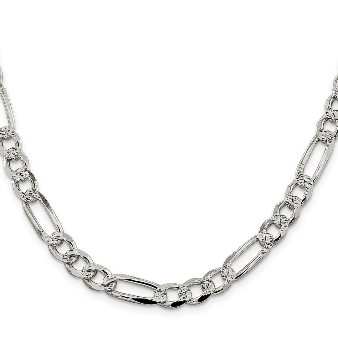 Sterling Silver 7.25mm Figaro Chain, 28