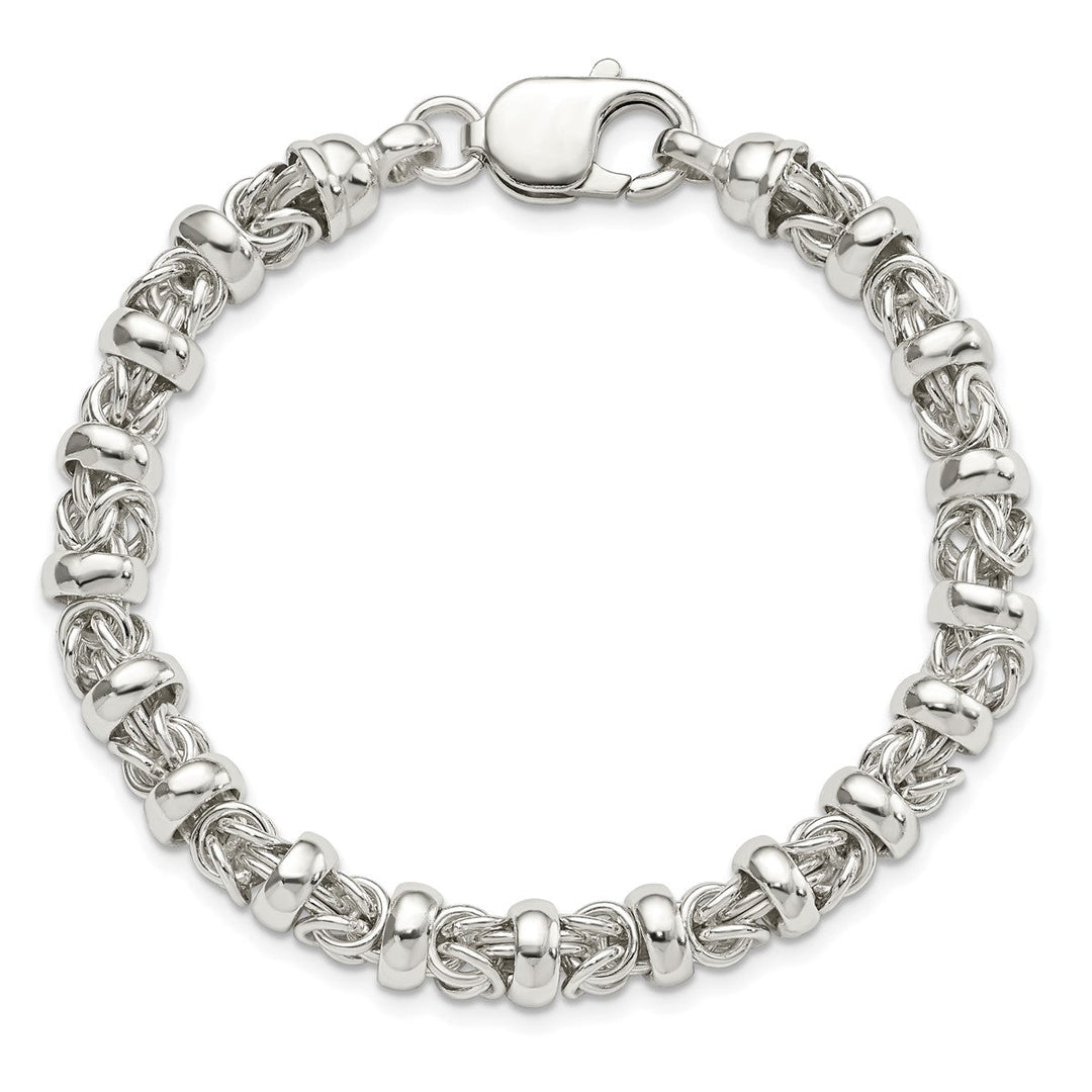 Sterling Silver 7.3mm Byzantine Bracelet, 7.5