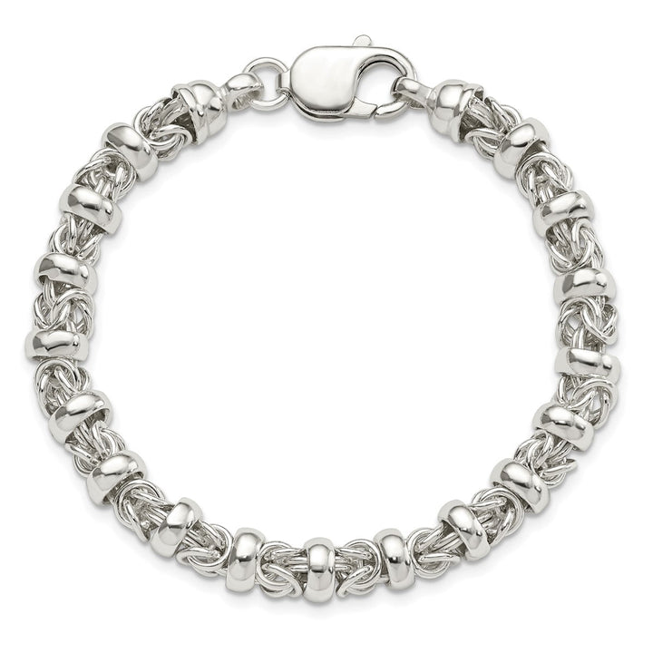 Sterling Silver 7.3mm Byzantine Bracelet, 7.5" - Bracelet - Design Jewellers Edmonton