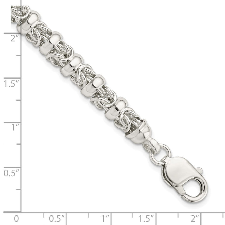 Sterling Silver 7.3mm Byzantine Bracelet, 7.5" - Bracelet - Design Jewellers Edmonton
