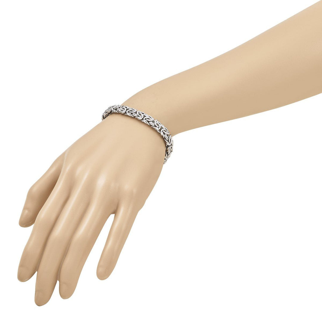 Sterling Silver 7.5mm Byzantine Bracelet, 7.5