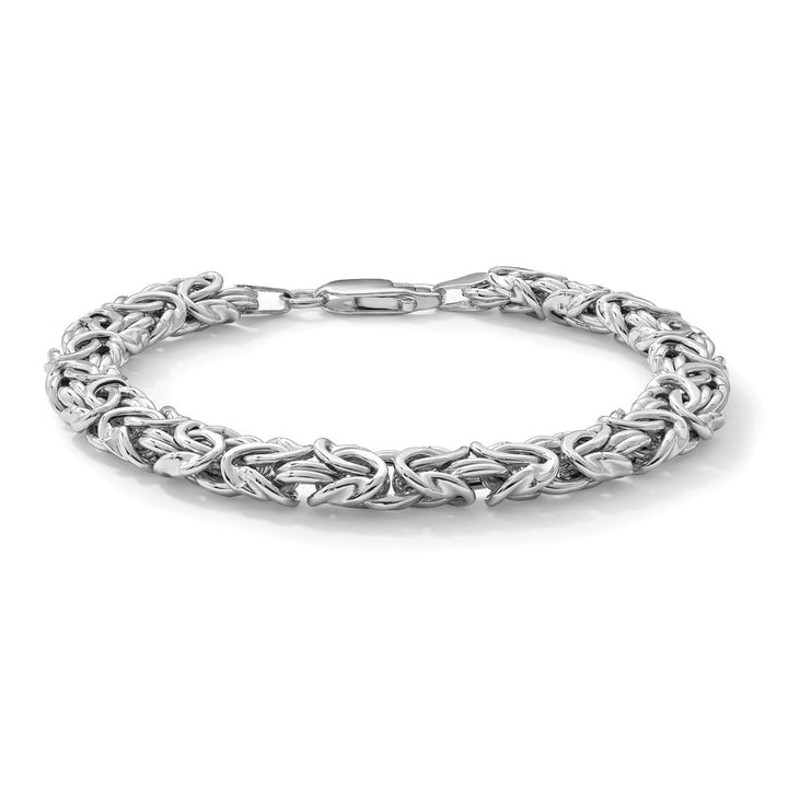 Sterling Silver 7.5mm Byzantine Bracelet, 7.5" - Bracelet - Design Jewellers Edmonton