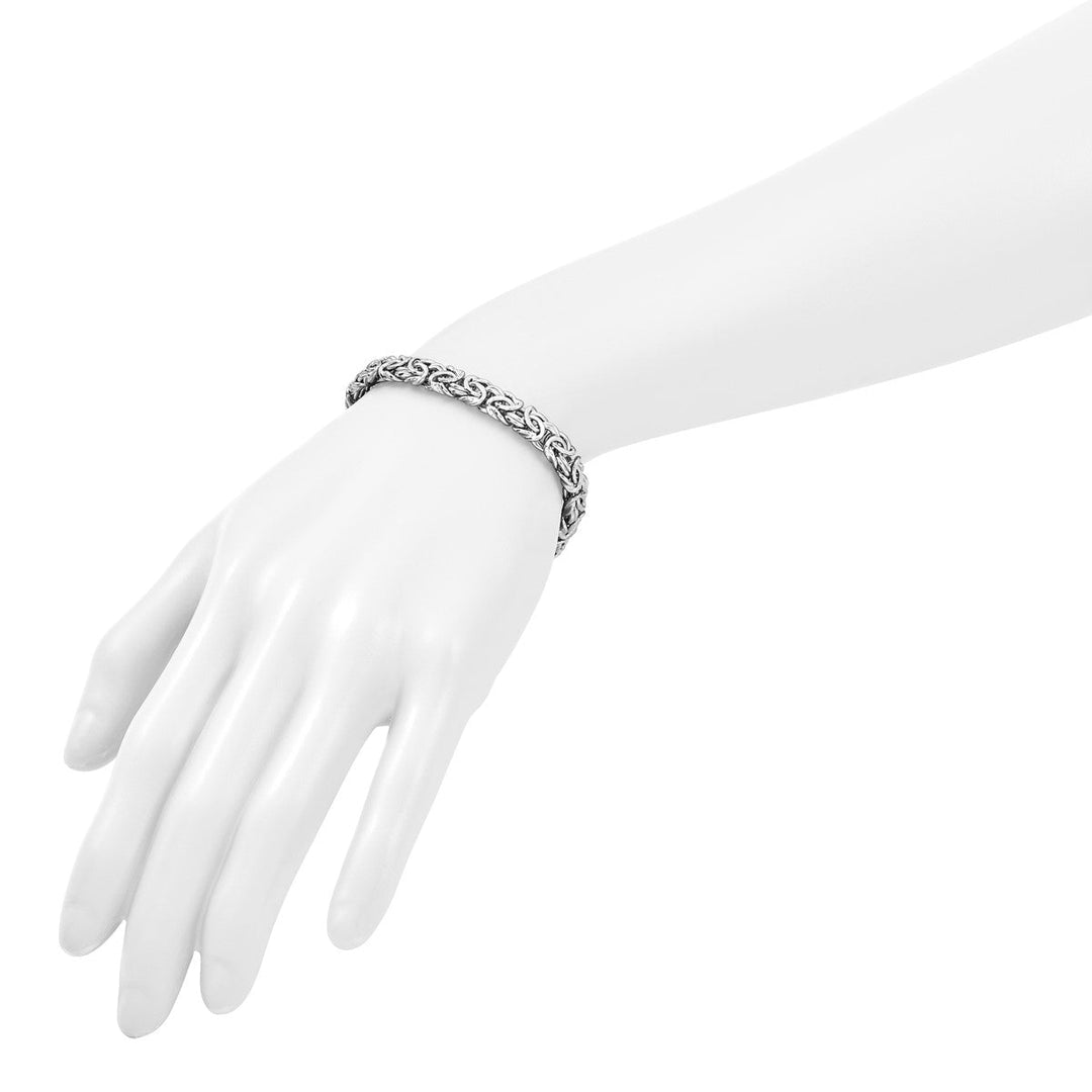 Sterling Silver 7.5mm Byzantine Bracelet, 7.5