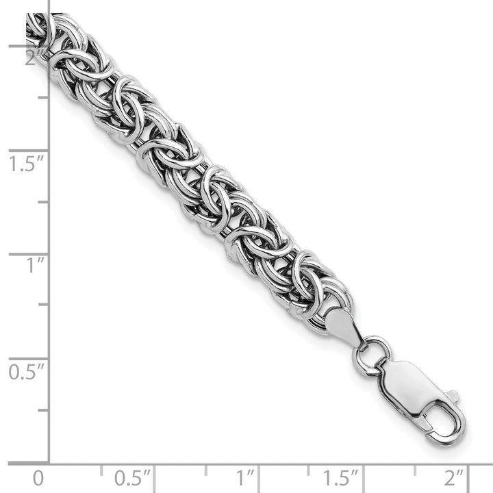 Sterling Silver 7.5mm Byzantine Bracelet, 7.5" - Bracelet - Design Jewellers Edmonton