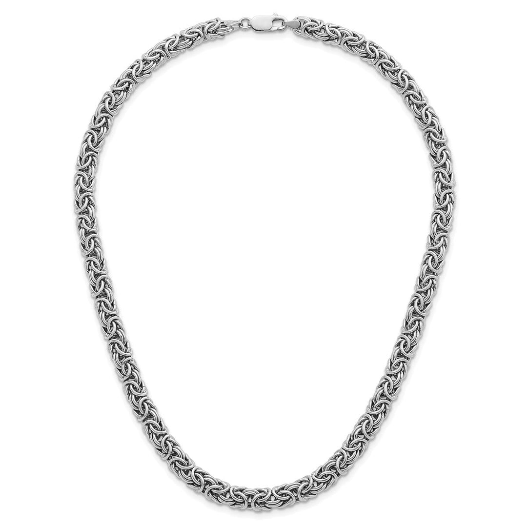 Sterling Silver 7.5mm Byzantine Necklace, 18