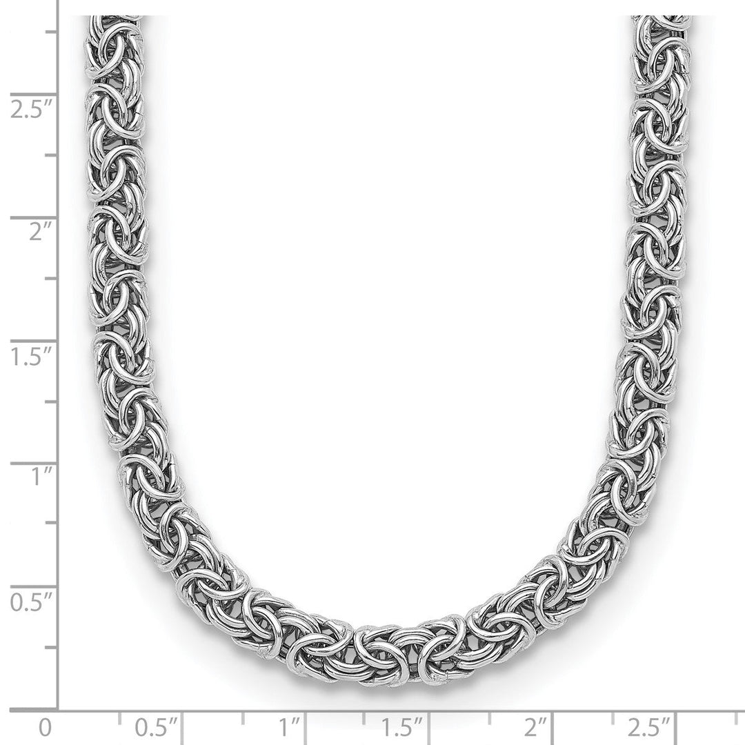 Sterling Silver 7.5mm Byzantine Necklace, 18
