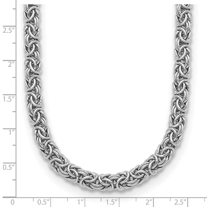 Sterling Silver 7.5mm Byzantine Necklace, 18" - Necklace - Design Jewellers Edmonton