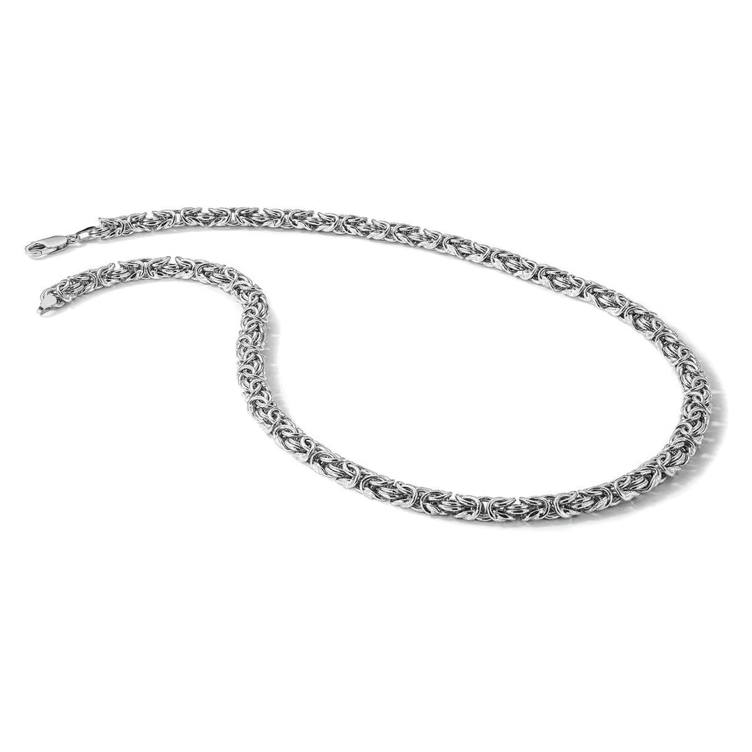 Sterling Silver 7.5mm Byzantine Necklace, 18