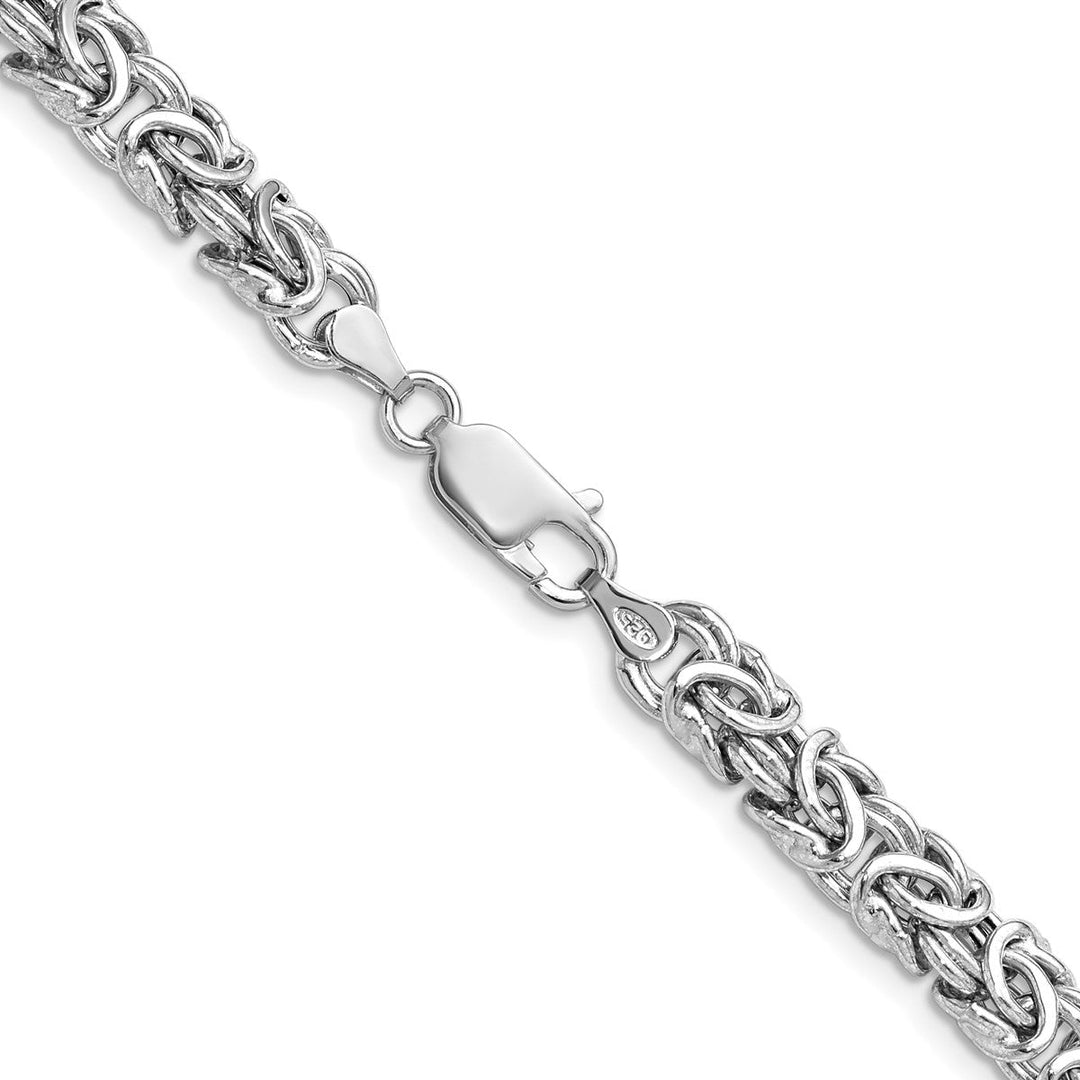 Sterling Silver 7.5mm Byzantine Necklace, 18