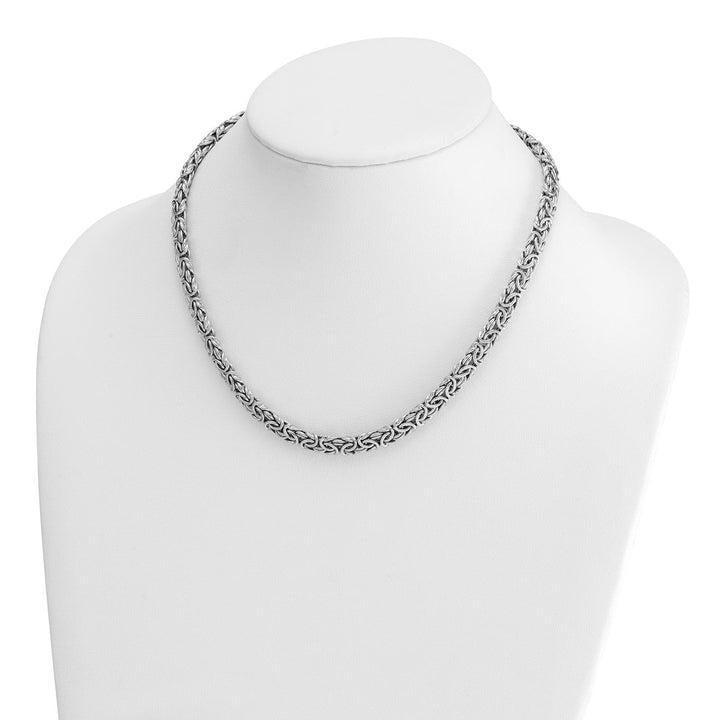 Sterling Silver 7.5mm Byzantine Necklace, 18" - Necklace - Design Jewellers Edmonton