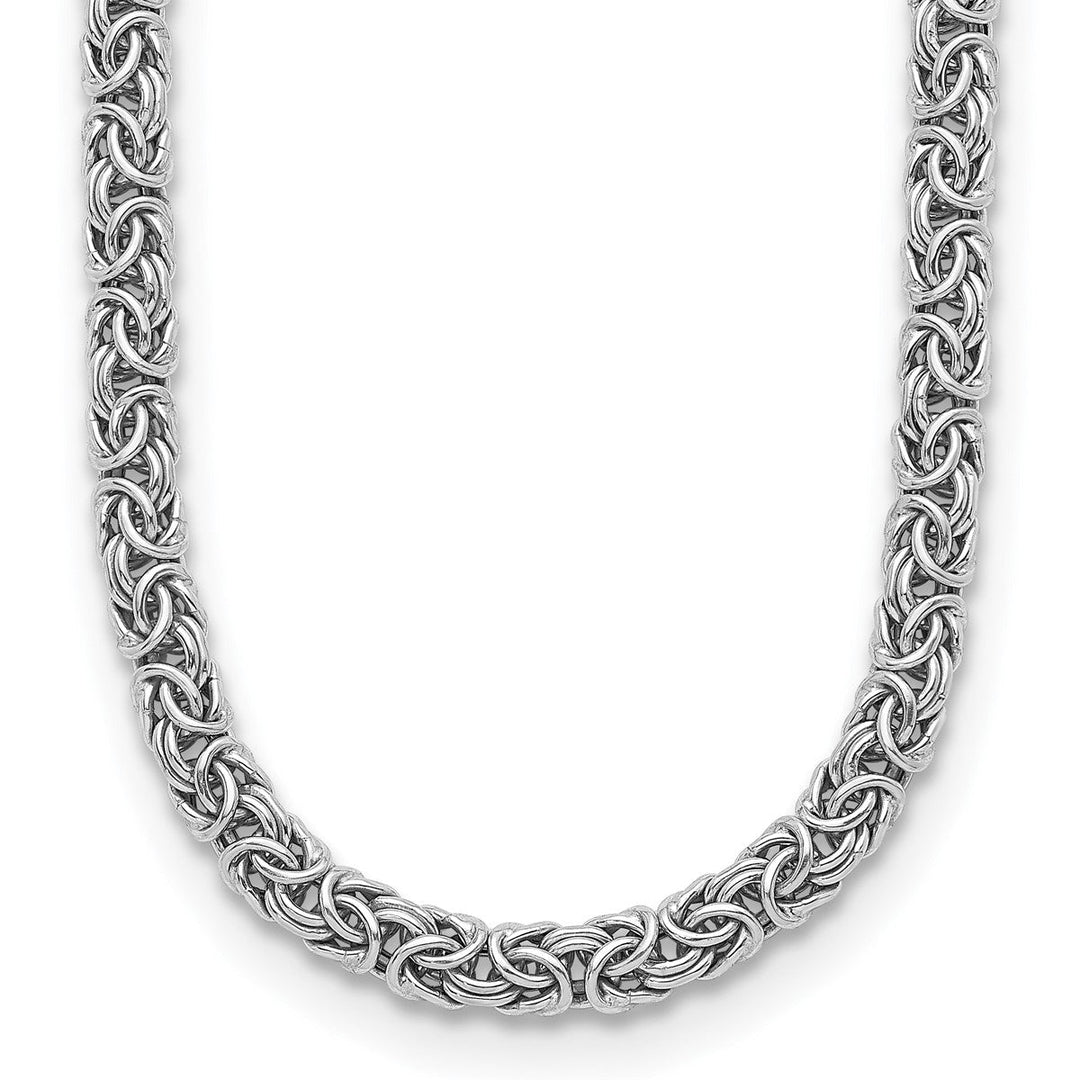 Sterling Silver 7.5mm Byzantine Necklace, 18