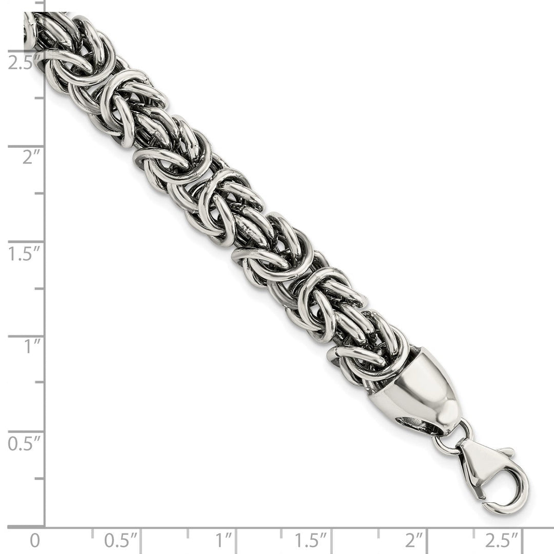 Sterling Silver 8.4mm Byzantine Bracelet, 8.5