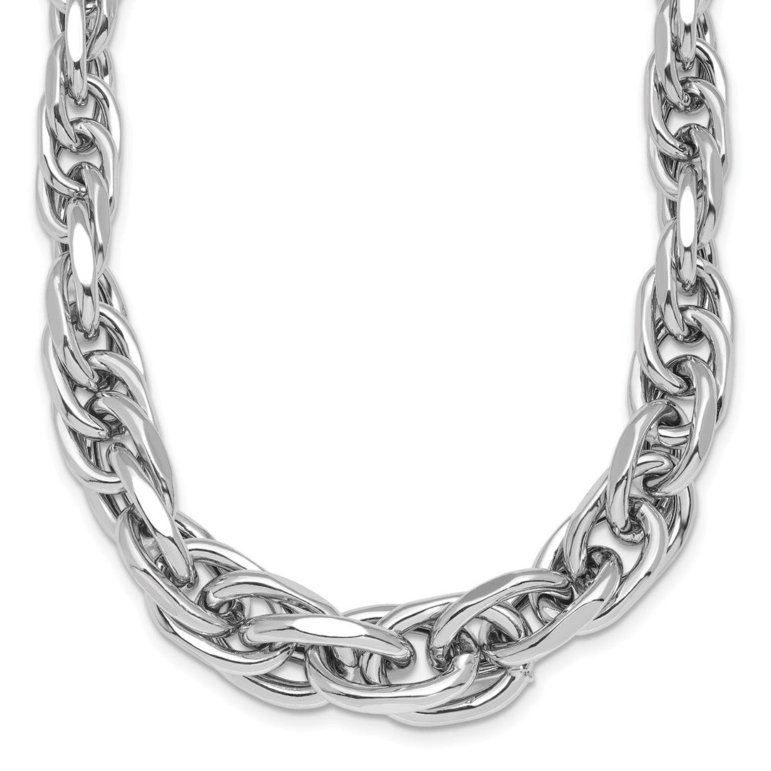 Sterling Silver 8.6 to 12.5 mm (tapered) Fancy Necklace, 18"