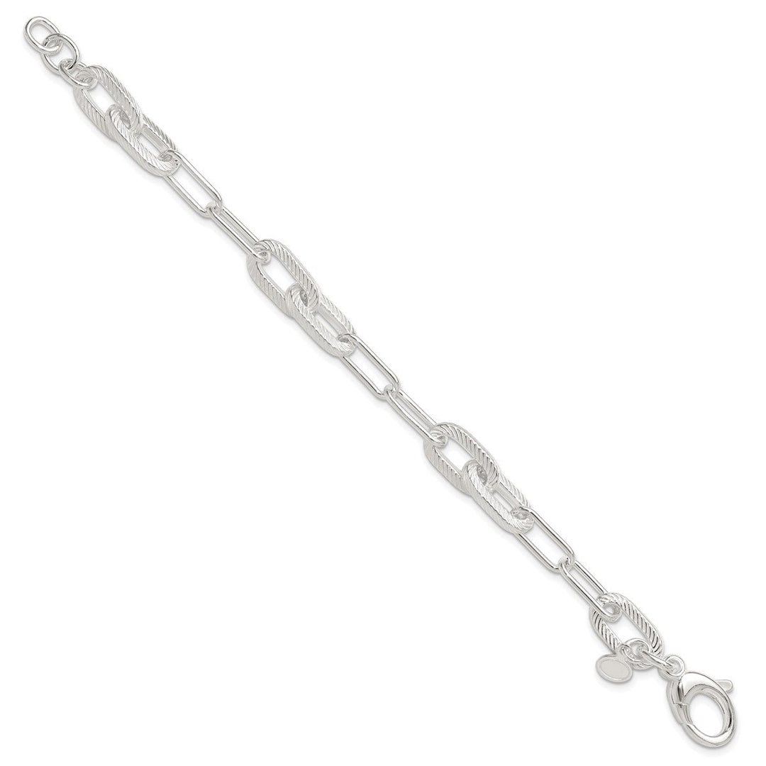 Sterling Silver 8.6mm Paperclip Bracelet, 7.5
