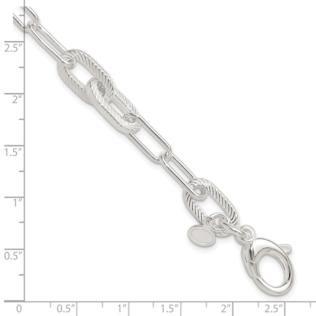 Sterling Silver 8.6mm Paperclip Bracelet, 7.5
