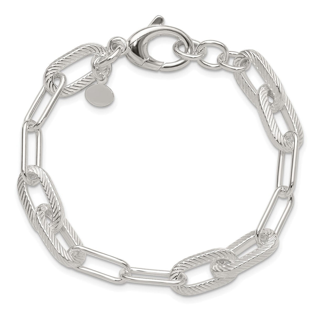 Sterling Silver 8.6mm Paperclip Bracelet, 7.5