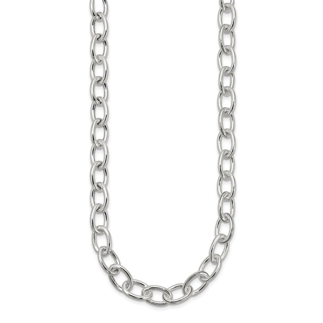 Sterling Silver 8mm Cable Necklace, 18