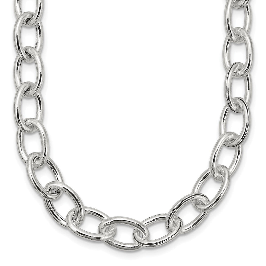 Sterling Silver 8mm Cable Necklace, 18"