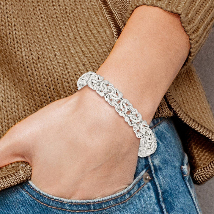 Sterling Silver 9.43mm Byzantine Bracelets, 7" - Chain - Design Jewellers Edmonton