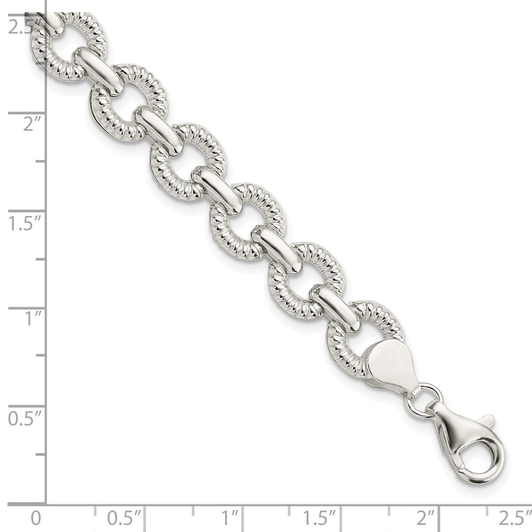 Sterling Silver 9.75mm Open Link Bracelet, 7.5