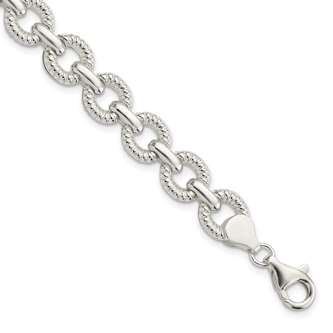 Sterling Silver 9.75mm Open Link Bracelet, 7.5"
