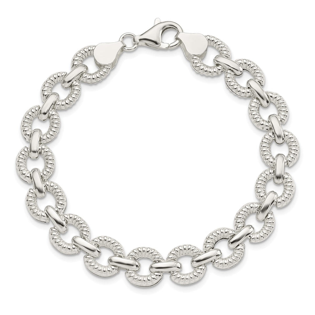 Sterling Silver 9.75mm Open Link Bracelet, 7.5