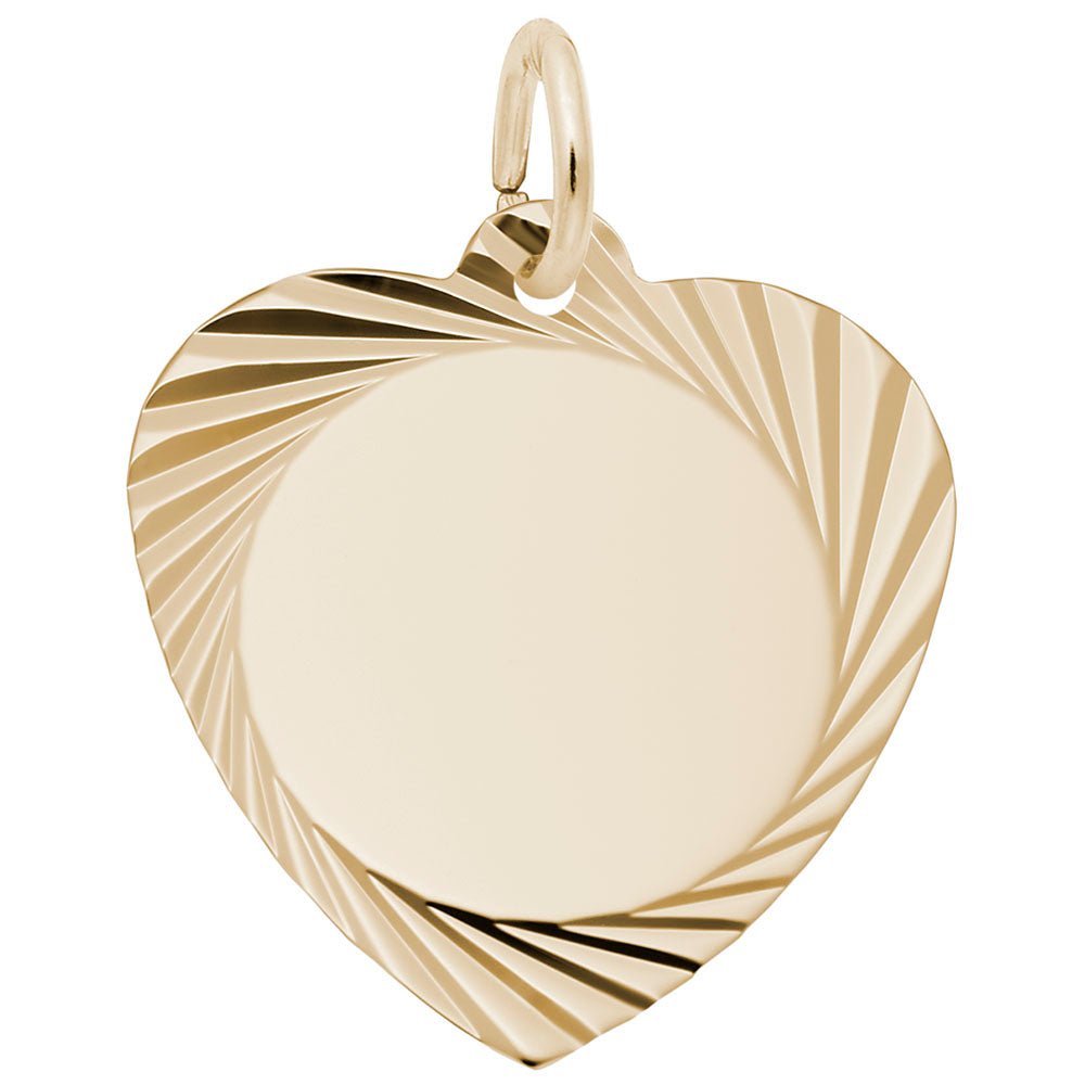 Sterling Silver Diamond - Cut Scroll Edge Heart Pendant - Initial Necklace or Pendant - Design Jewellers Edmonton