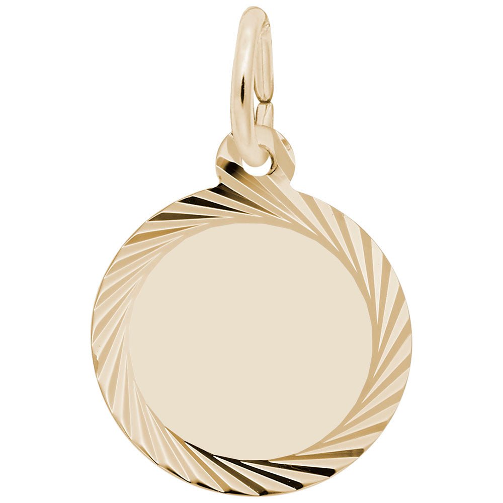 Sterling Silver Diamond - Cut Scroll Edge Round Disc - Initial Necklace or Pendant - Design Jewellers Edmonton