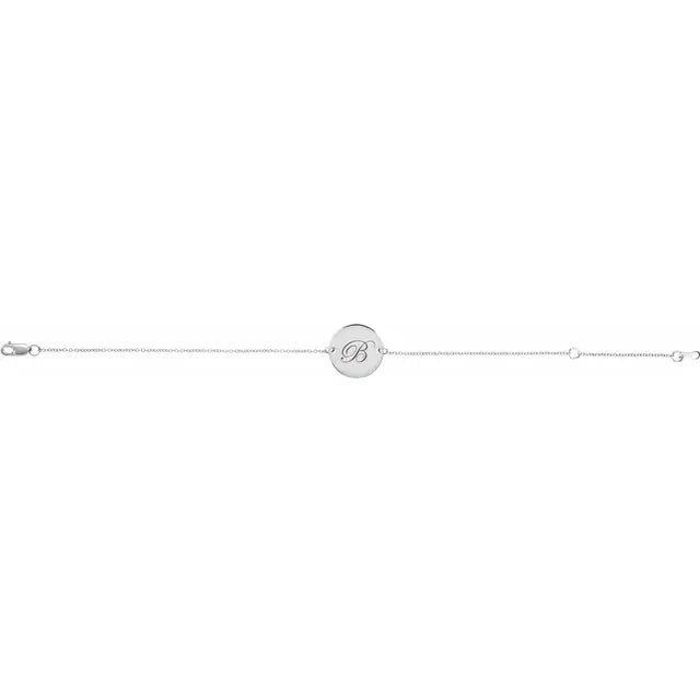 Sterling Silver Engravable Disc Bracelet - Silver Bracelet - Design Jewellers Edmonton