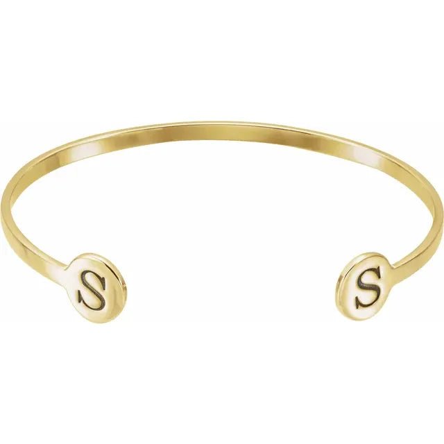 Sterling Silver Engravable Disc Cuff Bracelet - Silver Bracelet - Design Jewellers Edmonton