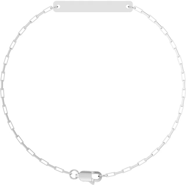 Sterling Silver Engravable Paperclip Link Bracelet 7 Inch - Silver Bracelet - Design Jewellers Edmonton