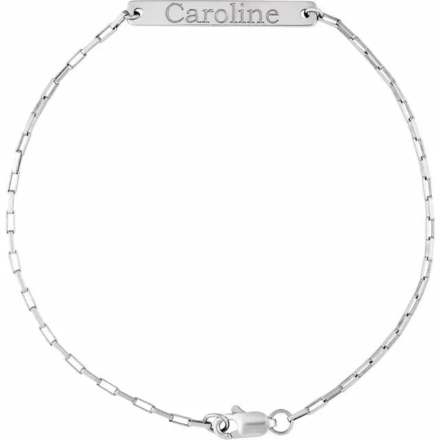 Sterling Silver Engravable Paperclip Link Bracelet 7 Inch