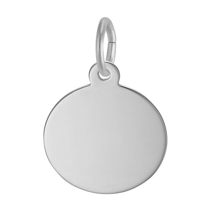 Sterling Silver Engravable Round Disc Pendant - Initial Necklace or Pendant - Design Jewellers Edmonton