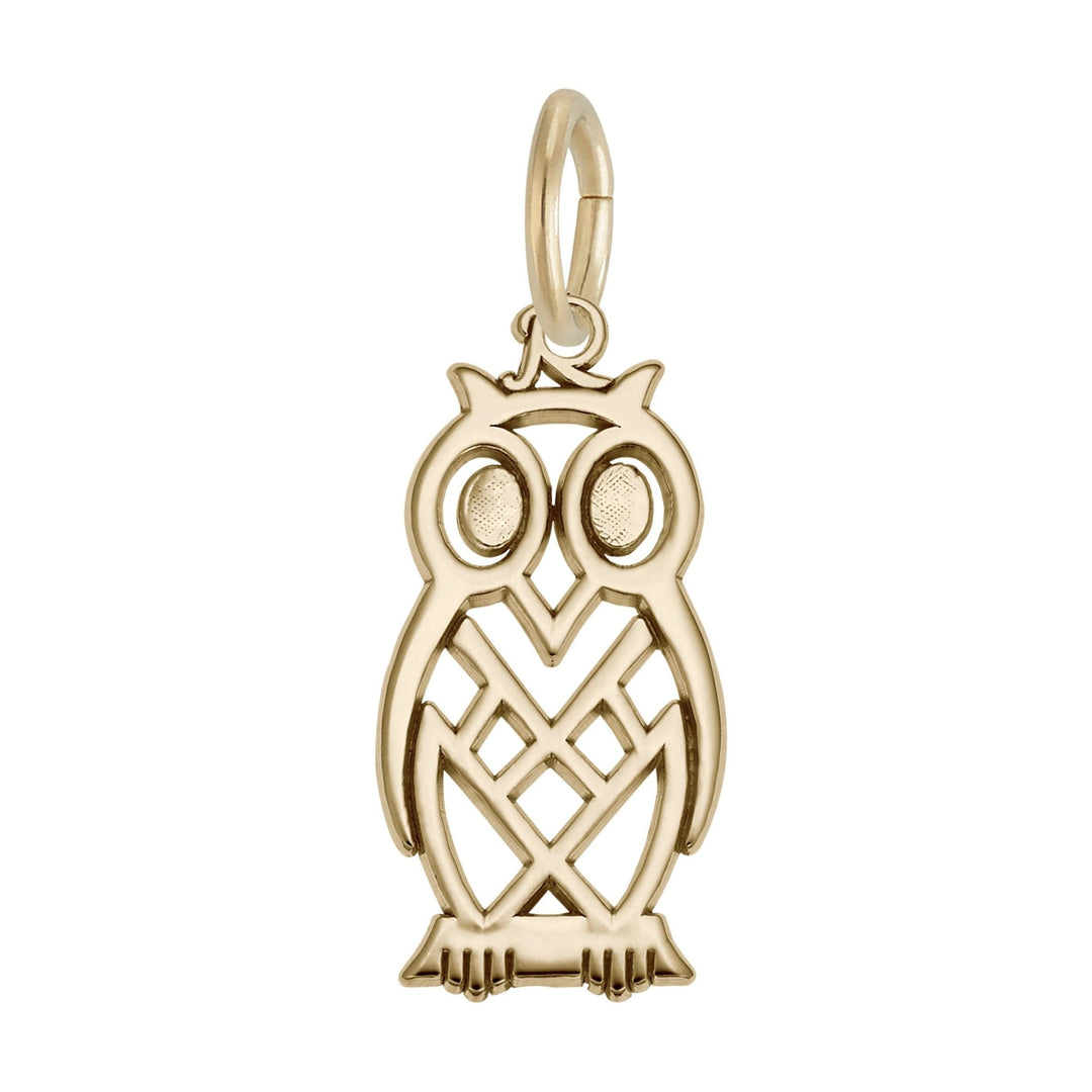 Sterling Silver Geometric Owl Charm Pendant - Initial Necklace or Pendant - Design Jewellers Edmonton