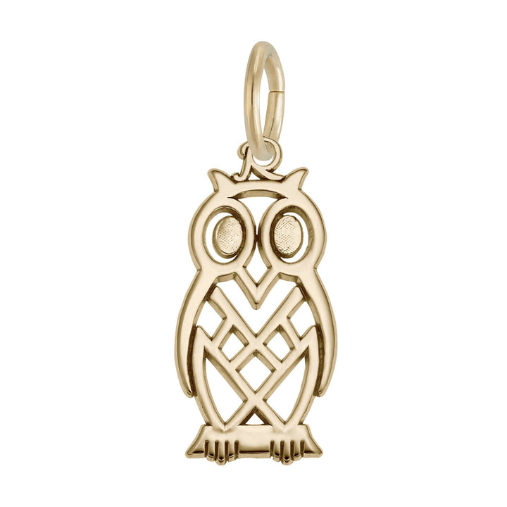Sterling Silver Geometric Owl Charm Pendant - Initial Necklace or Pendant - Design Jewellers Edmonton