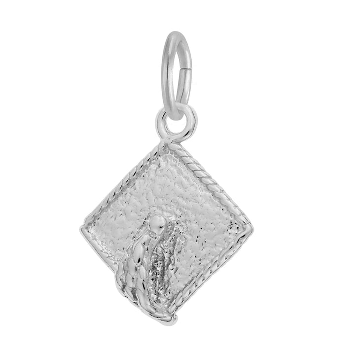 Sterling Silver Rope - Edge Graduation Cap Pendant - Initial Necklace or Pendant - Design Jewellers Edmonton